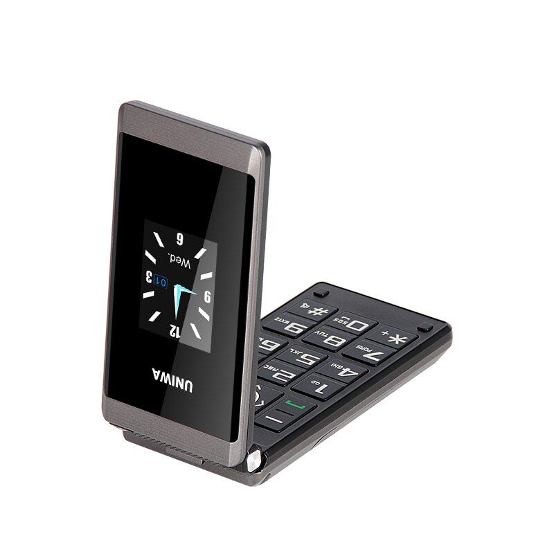 Uniwa x28 sênior flip telefone 2g gsm duplo sim desbloqueado telefone celular tela dupla russo teclado hebraico clamshell telefone celular