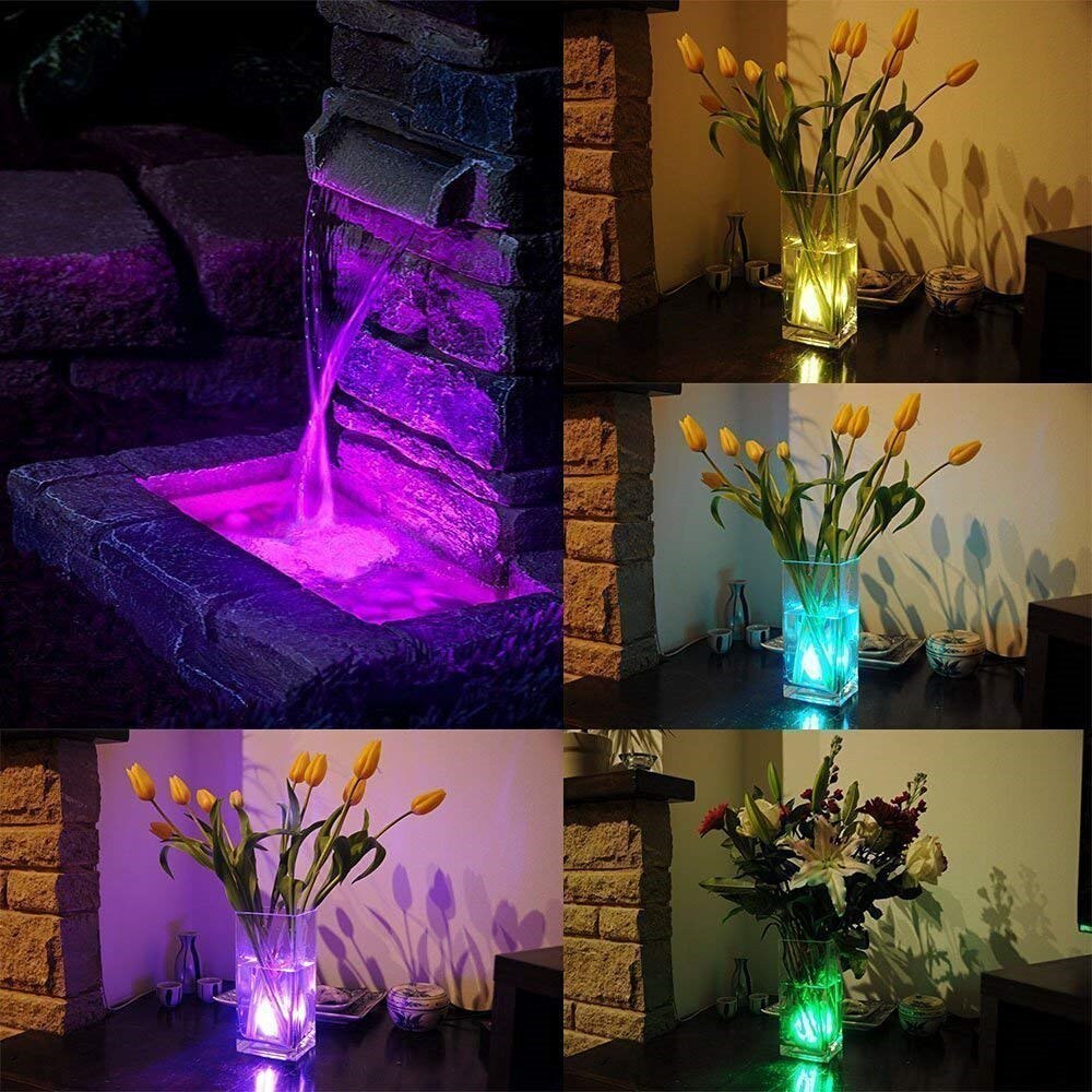 10Pcs/lot Mini Submersible Led Lights with Remote Waterproof Underwater Led Tea Lights Vase Pool Pond Decoration Lighting