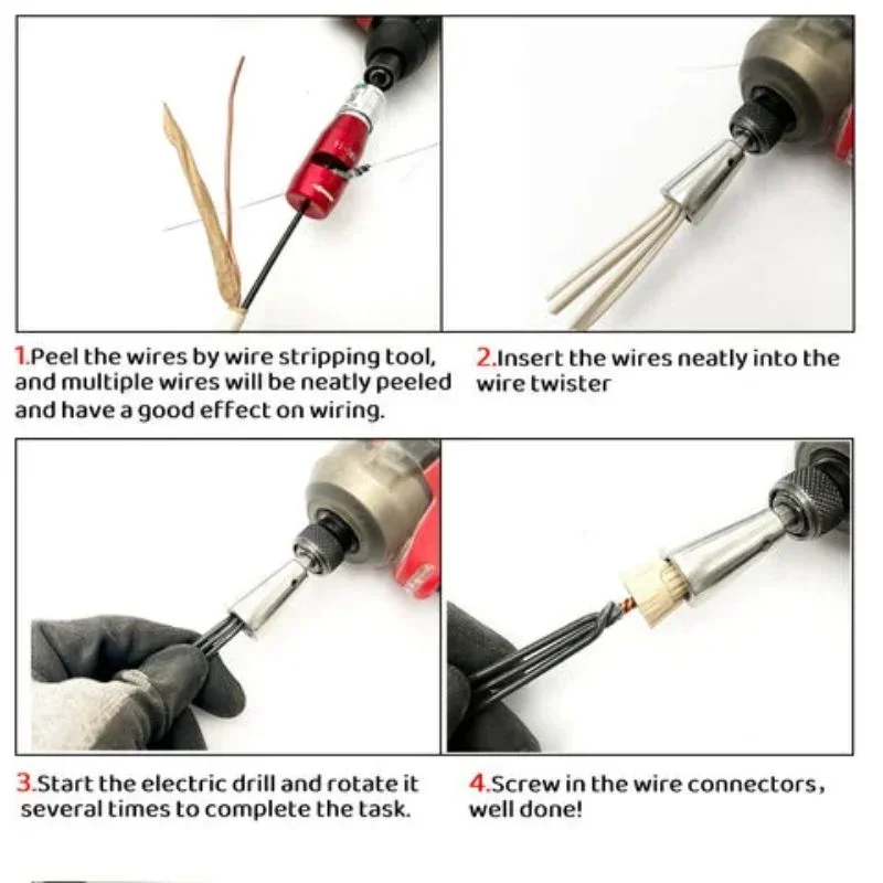 1Pc Draaiende Gereedschappen Snel Draaiend Elektricien Artefact Voor Boormachines Gedraaide Connector Kabel Apparaat Multi-Tool