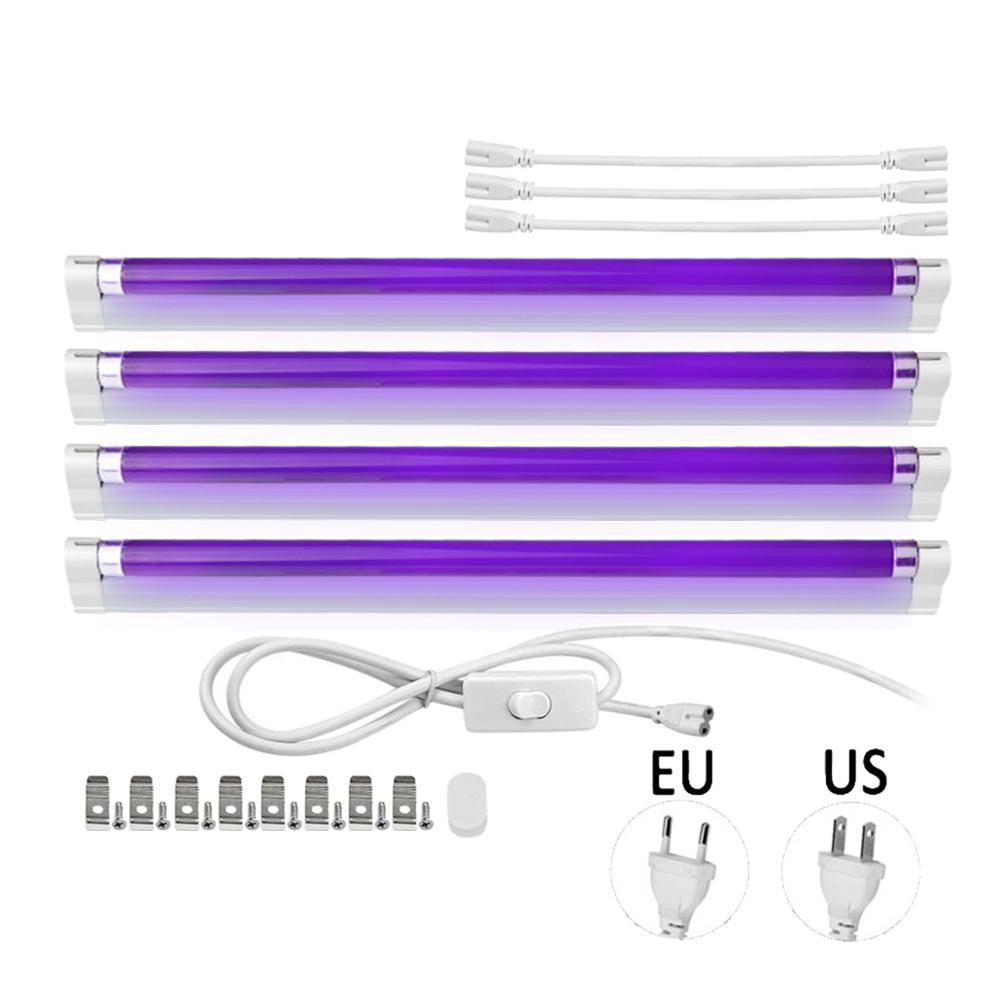 UVB Tube T5 fioletowe czarne światło lampa wykrywania ue US wtyczka 220V 110V lampy ultrafioletowe długość fali 365nm Blacklight dla domu