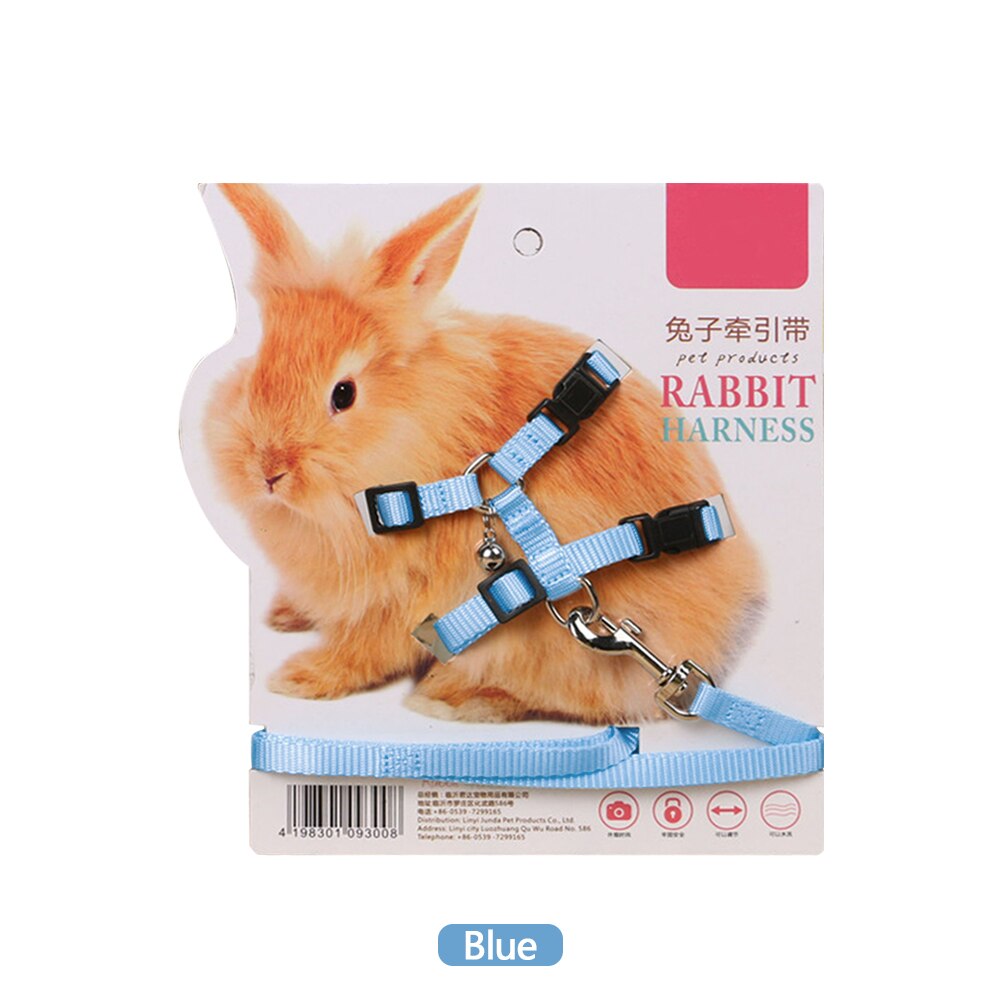 Polyester Adjustable 8shaped Soft Rabbit Harness Leash Guinea Pig Lead Rope Pet Chinchilla Leash Small Pet Traction Rope Running: Blue 2