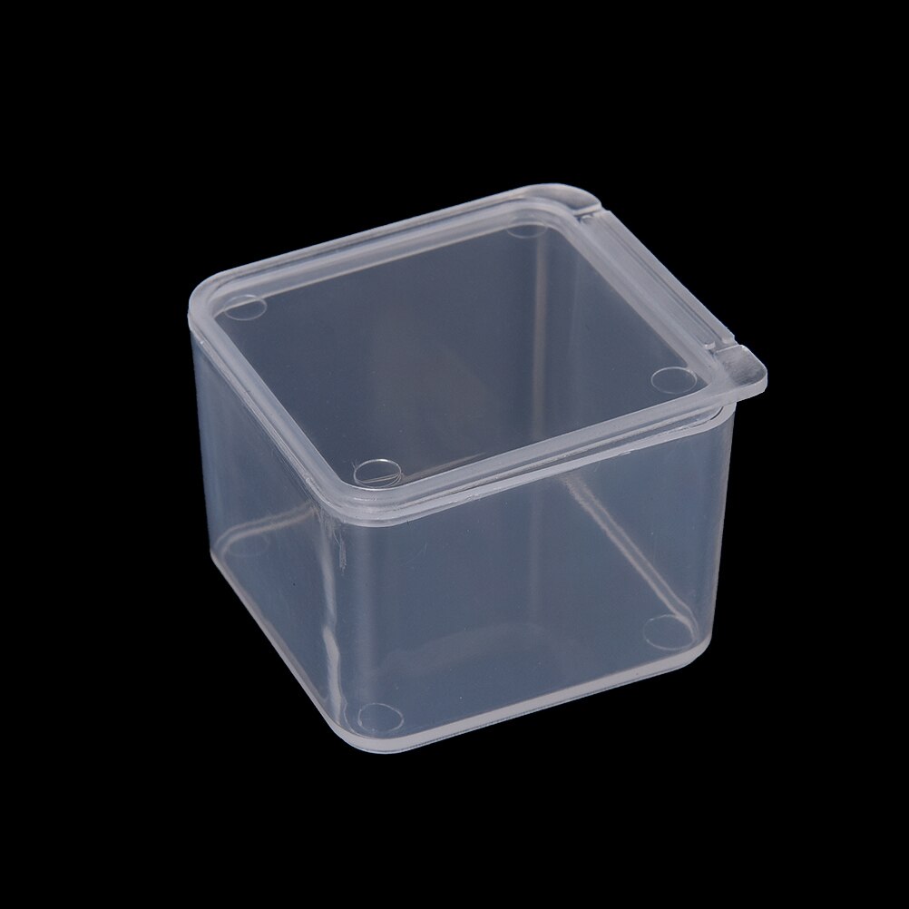 1Pc Kleine Vierkante Doorzichtige Plastic Dozen Afwerking Container Verpakking Opbergdoos 4*4*2.8Cm