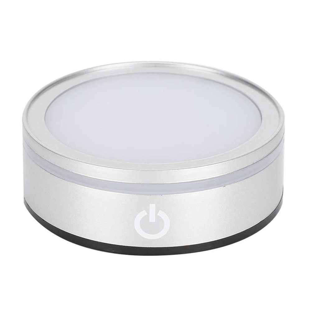 Led Light Base Kleurrijke Ronde Show Stand Display Basisplaat Voor 3d Crystal Glass Art Crystal Display Base Stand: Black