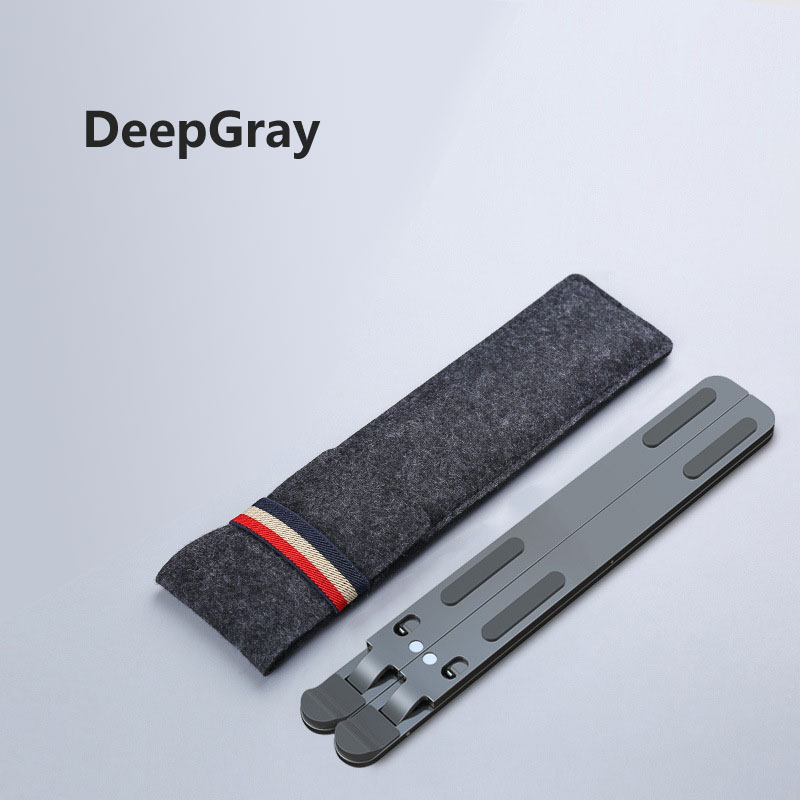 Verstellbarer laptopständer aus aluminium mit 8 winkeln, schlankes design für macbook pro air, notebook-tablet-halter, schreibtischständer, 2 farben, miccgin: Tiefgrau
