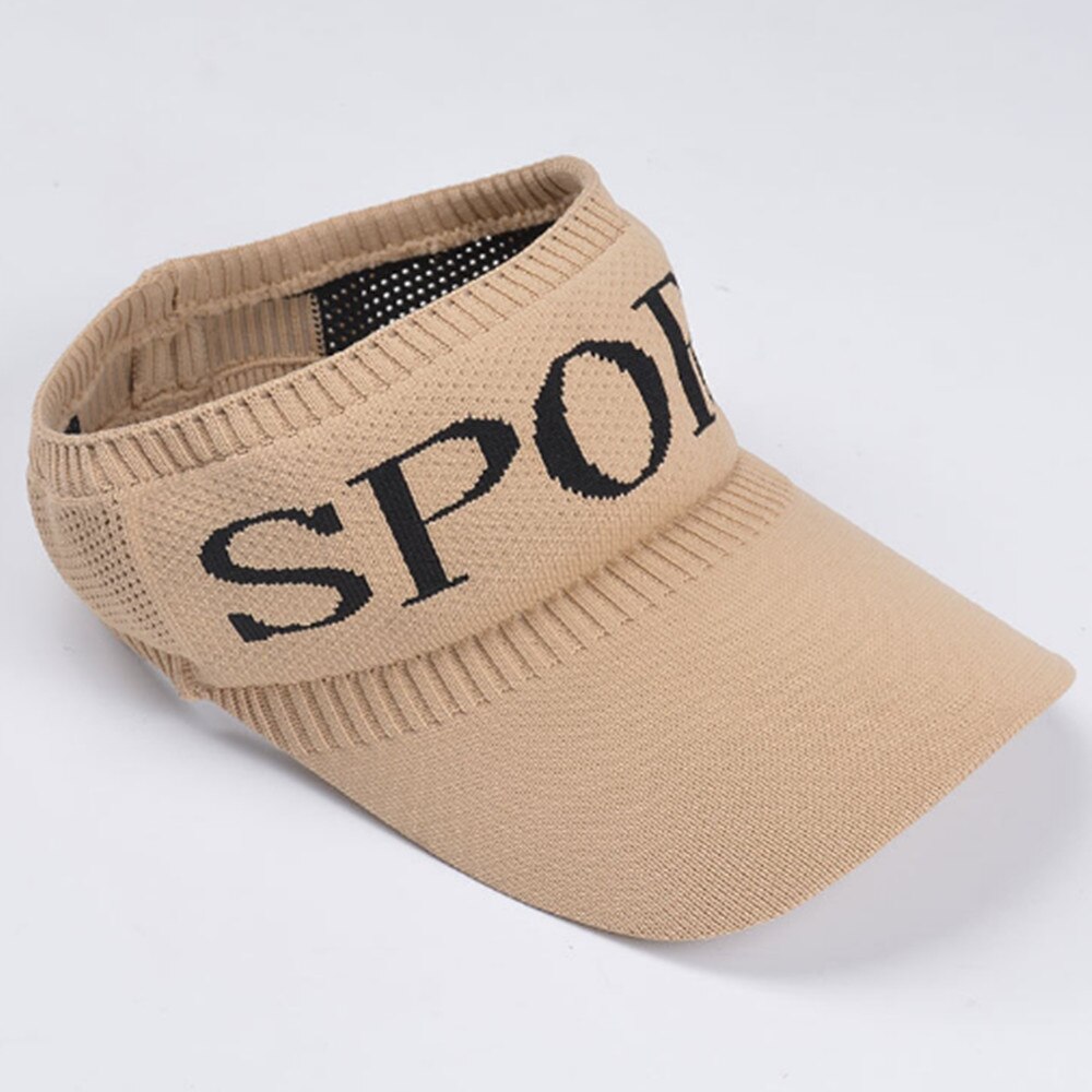 Womens Mens Empty top Hat Outdoor sports Sun Sunscreen Beach Hat MZ009: Khaki