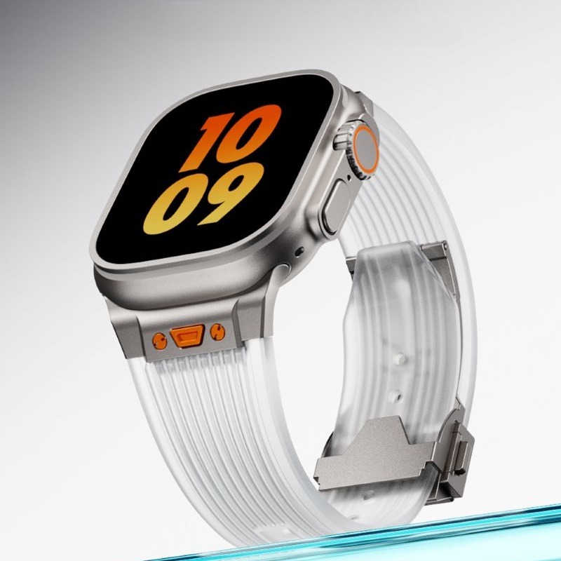 Transparentes Silikonarmband für Apfel Uhr-Armbänder Ultra 49 46 45 44 42 mm, weiches, wasserdichtes Armbinde, Sportarmband für iWatch Correa