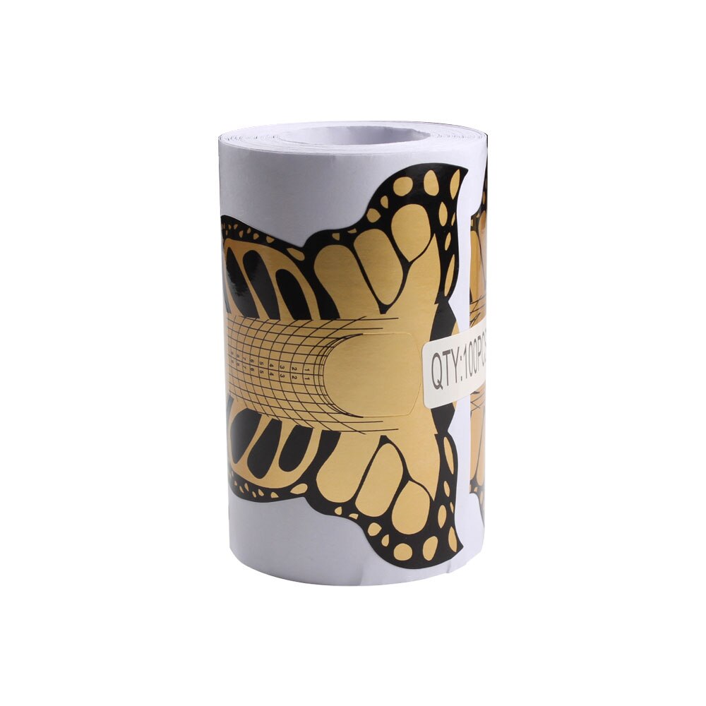 20/50/100pcs Nail Form Gold Butterfly Gel Nail Art Extension Tips Guide Tools for Salon Nails Care Tool