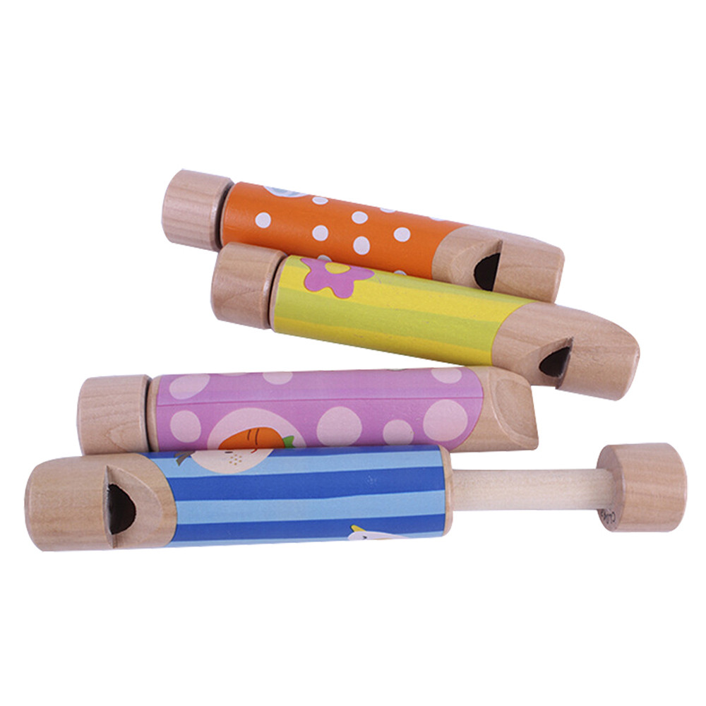 Børn træ små tegningsfløjter piccolo pædagogisk musiklegetøj klassisk tilfældig farve