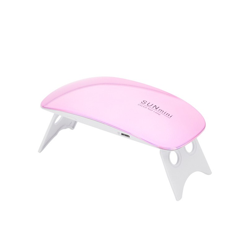 Secador de uñas portátil, lámpara LED UV de 6W para uñas, aparato de manicura para esmalte de uñas en Gel, lámpara artística para secar uñas, uso doméstico: Negro