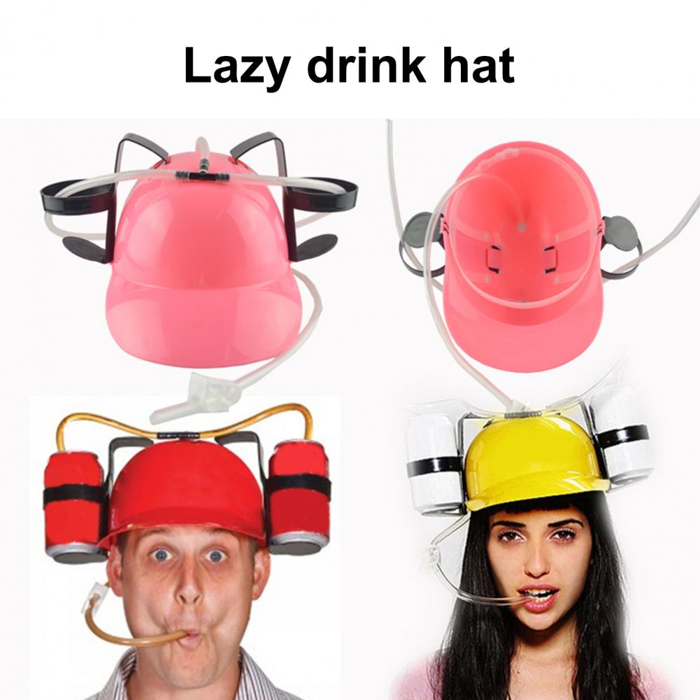 Casco para beber cerveza y refresco, sombrero para de cumpleaños, juguete único y fresco, bebida manos libres, juguete minero, novedad de