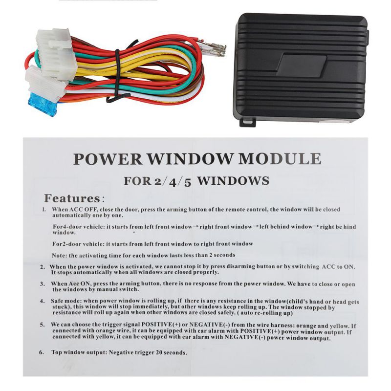 Sistema de alarma Universal para ventana de coche, sistema de alarma con sistema de cierre automático, módulo de alarma para coche: Default Title