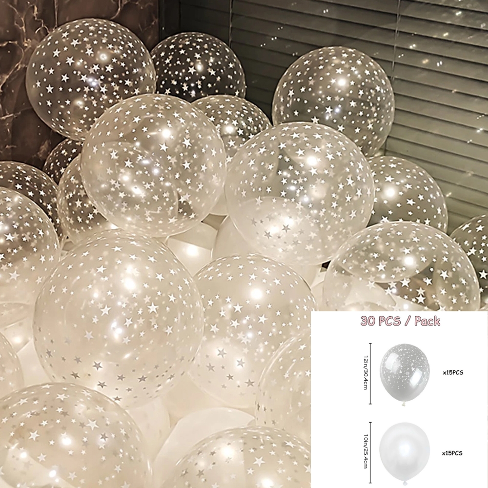 30 stuks 1012 inch witte en gouden ballonnen parel witte ballonnen gouden confetti ballonnen voor verjaardag bruiloften jubileumfeest: Clear