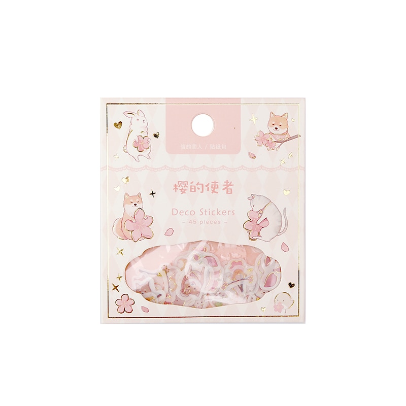 45pcs/1lot Kawaii Stationery Stickers Cute Animal Fox Diary Planner Decorative Mobile Stickers Scrapbooking DIY Craft Stickers