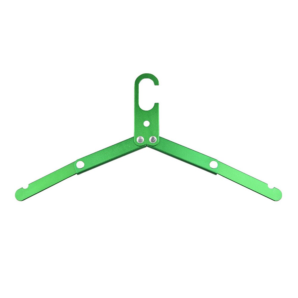 Portable Coat Clothes Hanger Travel Aluminum Alloy Folding Clothing Drying Rack Household Clothing Easy Carrying: green