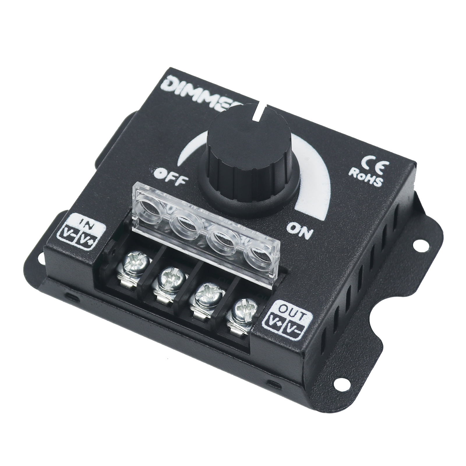 30A LED-Dimmer-Controller DC12-24V für LED-Einfarb-Beleuchtungsschnurstreifen 360 W manuelles Dimmen mit 3-Tasten-RF-Funkfernbedienung: Black / 110V