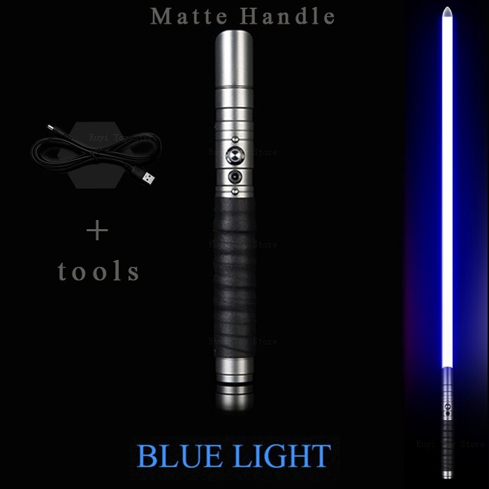 USB Lightsaber Toy Light Saber Kpop Lightstick Rgb Lightsaber Luminous Led Toy Metal Handle Heavy Dueling 12 Color Change Volume: Gun color-Blue