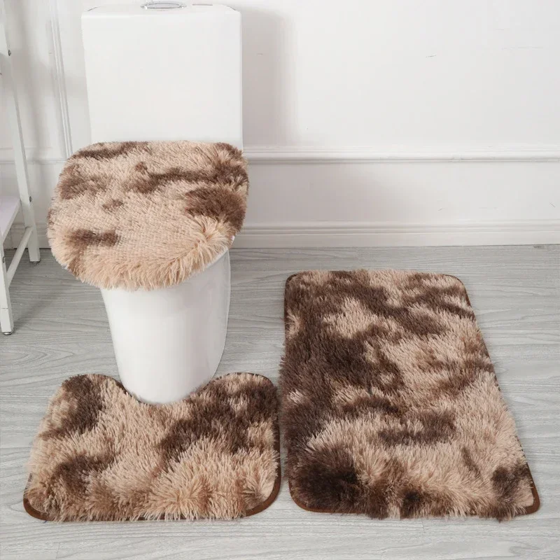 Anti-slip Bathroom Mat Set Luxurious 3-piece Bathroom Rug Set with Non-slip Backing Super Soft Microfiber for Toilet for Modern