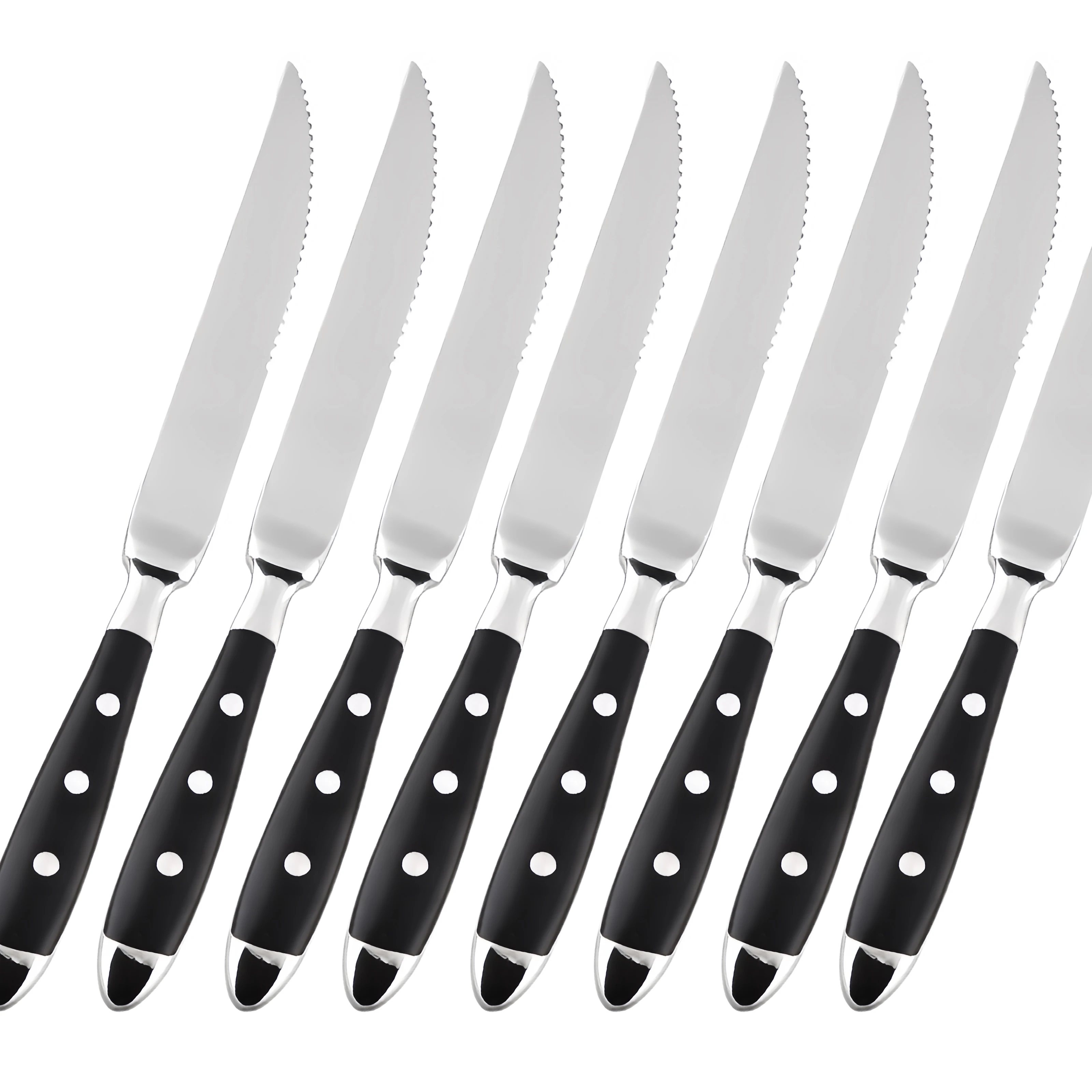 Cubiertos clásicos y elegantes de acero inoxidable, juego de 4/6/8 piezas, cuchillo deportivo de , cuchillo para carne con horquilla completa, juego de cubiertos creativos: Rojo