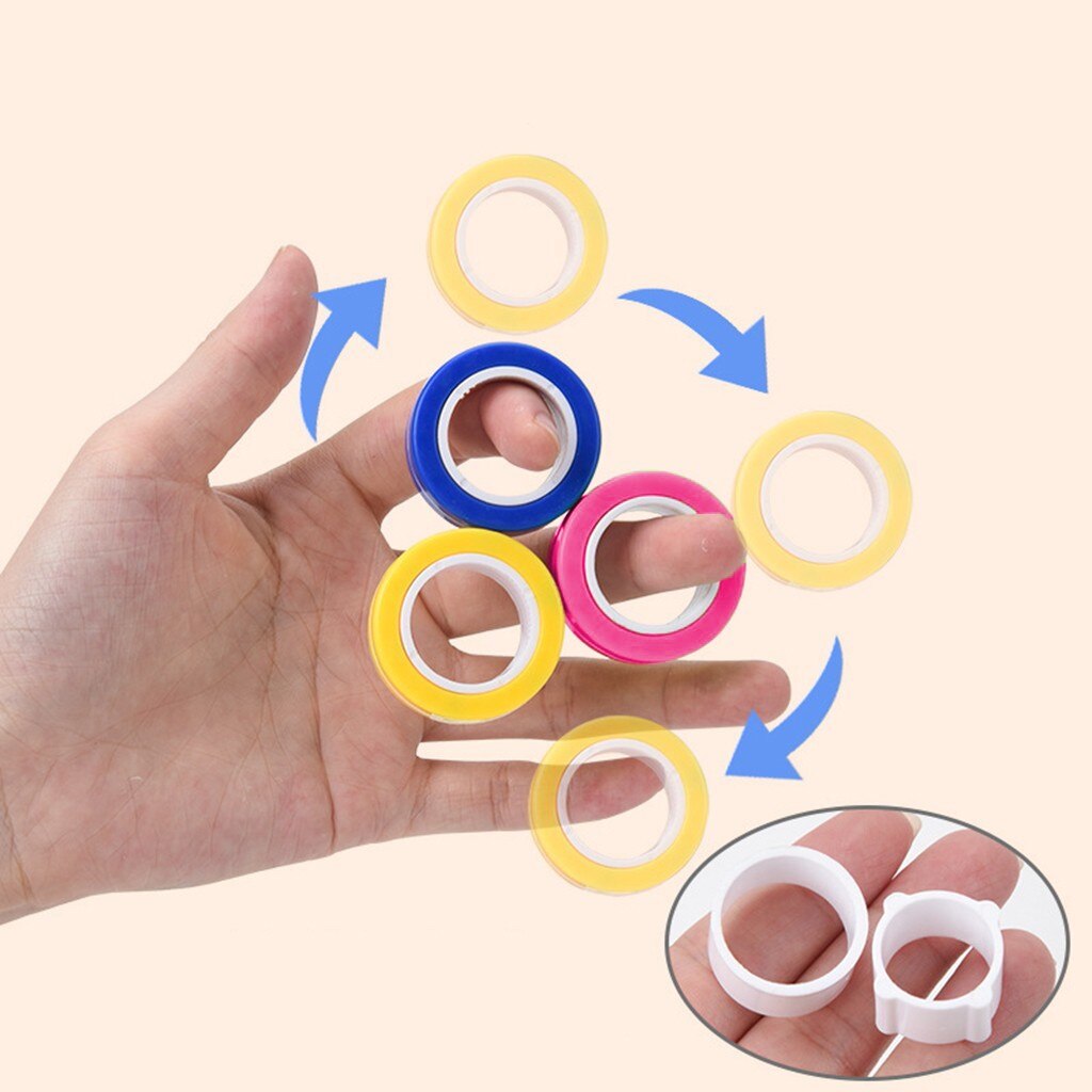 3pcs Fidget Spinner Funny Magnetic Bracelet Ring Unzip Toy Magic Ring Props Tools Anti Stress Figet Toys Stress Child Fidgets