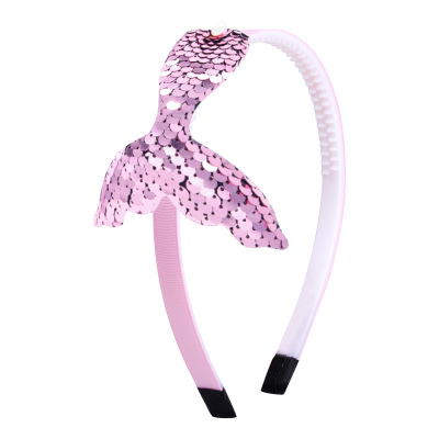 Hoofdband Kinderen Mermaid Lovertjes Haaraccessoires Staart Flip Vis Schaal Parel Antislip Hoofdband Hoofddeksels: B