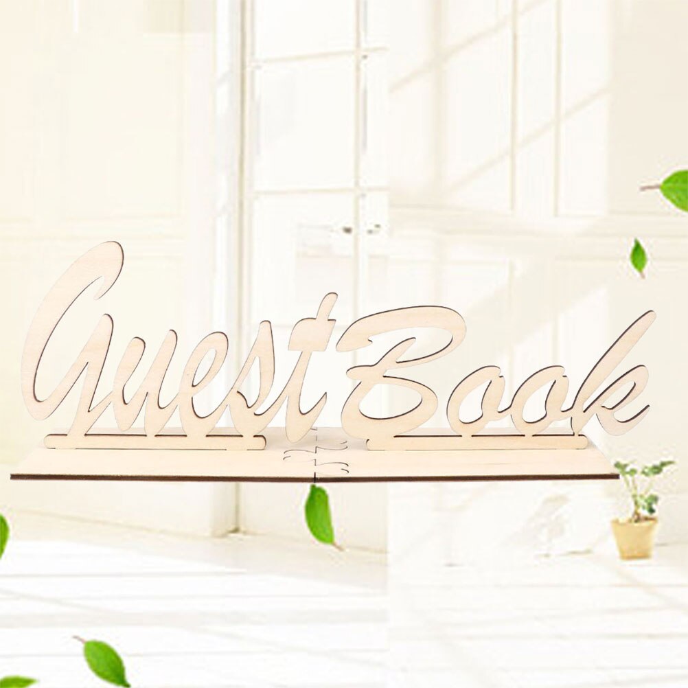 Guest Book Table Sign Wooden Freestanding Guestbook Sign Wedding Party Decoration