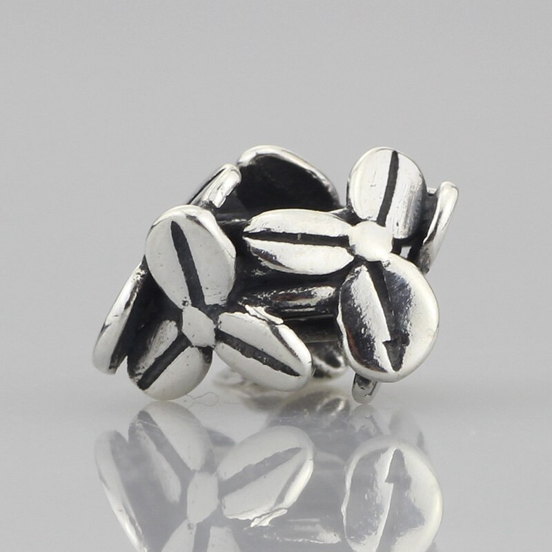 Authentic 925 Sterling Silver Spacer Stopper Mocha Bow Flower Footprint Bead Charm Fit Original Bracelet Jewelry: 13