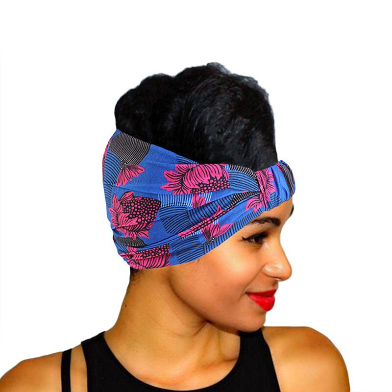 Afrikansk print stretch bomulds hovedbånd til kvinder elastisk hovedbeklædning turban hoved tørklæde damer bandage hoved wrap hår tilbehør