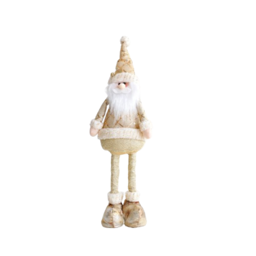 Large Christmas Plush Doll Ornaments Gold Snowman Elk Santa Claus Retractable Doll Telescopic Cute Merry Christmas Decoration: light yellow