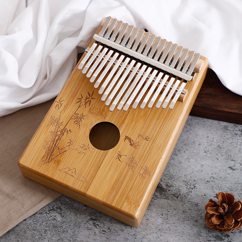 Kalimba 17 Key Bamboe Duim Piano 17 Llaves Mbira Muziekinstrument Afrika Muzikale Instrumentos Vinger Piano: Magpie Bamboo