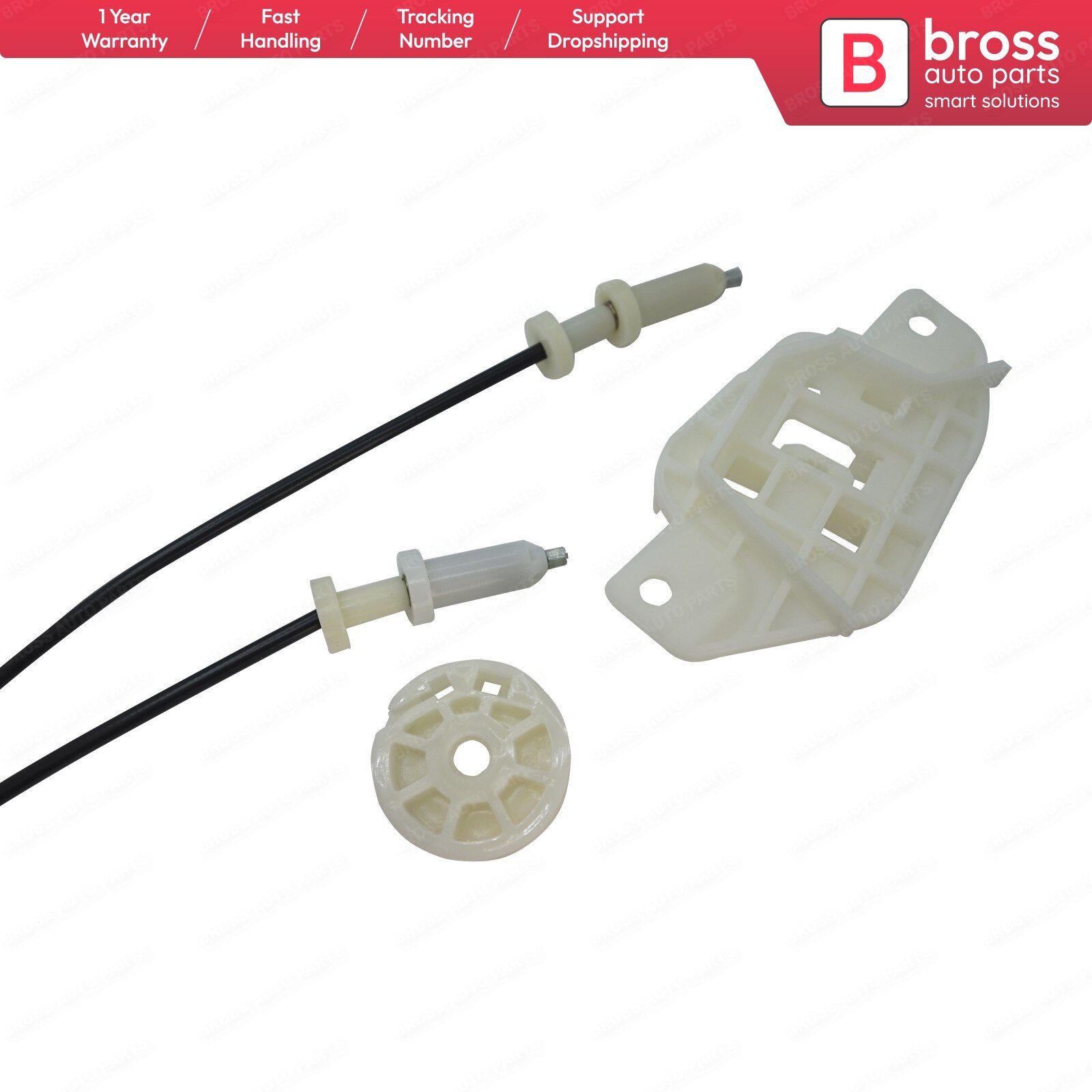 Bross Auto Parts BWR5244 Window Regulator Repair Set Front Right 824024A000 for Hyundai H-1 Starex MK1 Made in Turkey