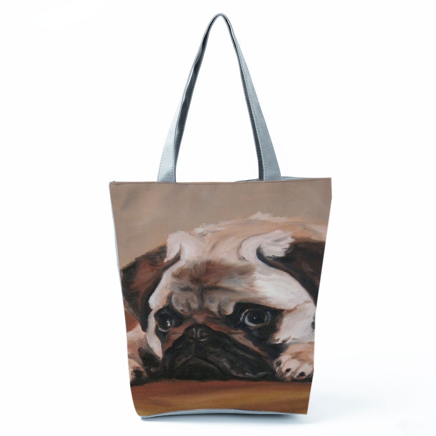 Mops z nadrukiem z psem torby na zakupy wielokrotnego użytku Animal Graphic praktyczne ekologiczne składane torebki przenośne pojemniki do przechowywania na zewnątrz dla kobiet: hl4441 Dog Handbag