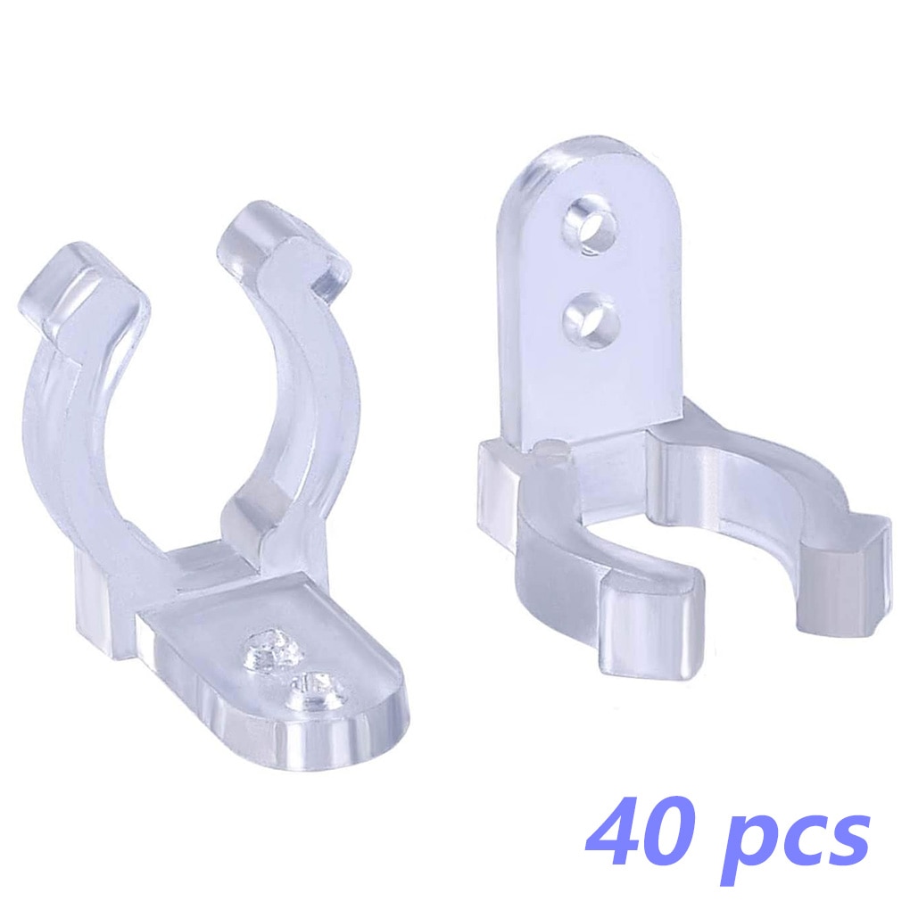 40 stk led strip lys clips rund gennemsigtig plast kabel spænde strip lampe slange stik: Default Title