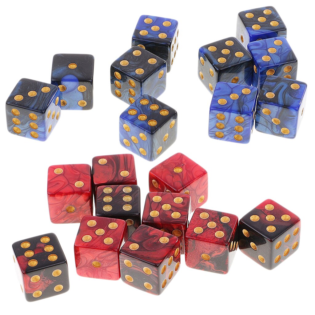 20x 16mm Opaque Six Sided Spot Dices D&D RPG MTG Game Casino Accessory