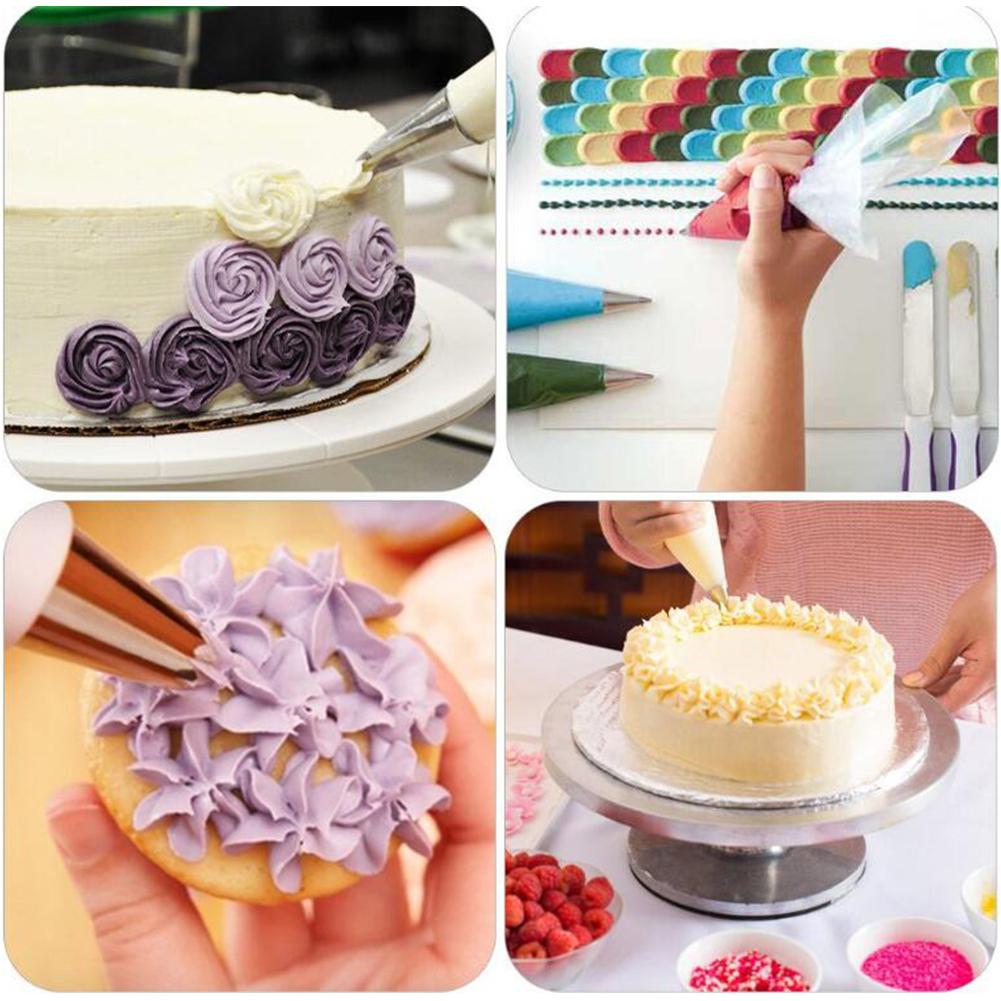 46 Pcs Cake Decorating Kits Cake Turntable Sets Plastic Baking Tool Spatula Rotating Stand Nozzles DIY Baking Decorating Cake
