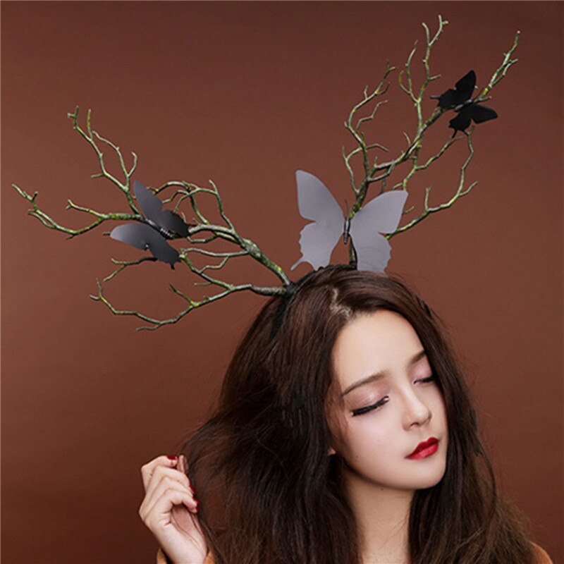Serre-tête en corne de cerf pour femmes, coiffure fascinante, accessoires de Festival, Branches de bois longues, accessoires pour cheveux