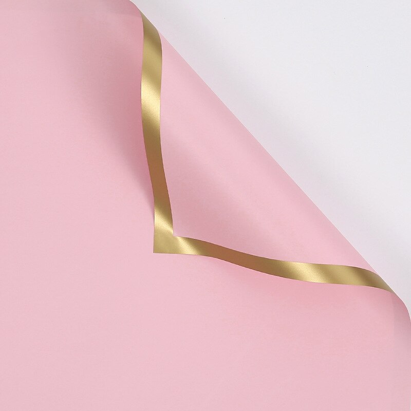Wasserdichte Frische Blume Gold Rand Papier Rose Blume Verpackung Dekoration Papier Blumen- Strauß Verpackung Materialien: 02 Koreanisch Rosa Gold