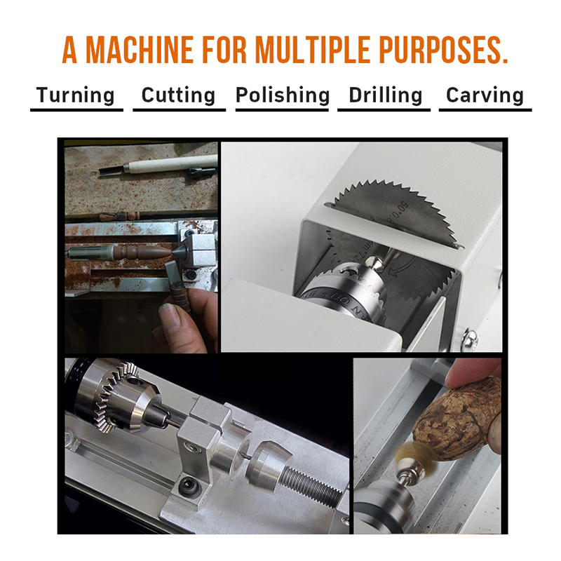Mini tour pour bois 12-24V, Machine pour outils, bricolage pour travail de bouddha, meulage, polissage, Mini-tour