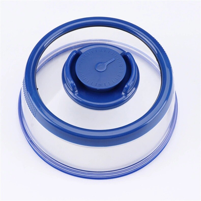 Plastic Vacuum Food Sealer Cover Kitchen Instant Vacuum Food Sealer Fresh Cover Refrigerator Dish Cover Kitchen Tool Vacuum Food: BLUE