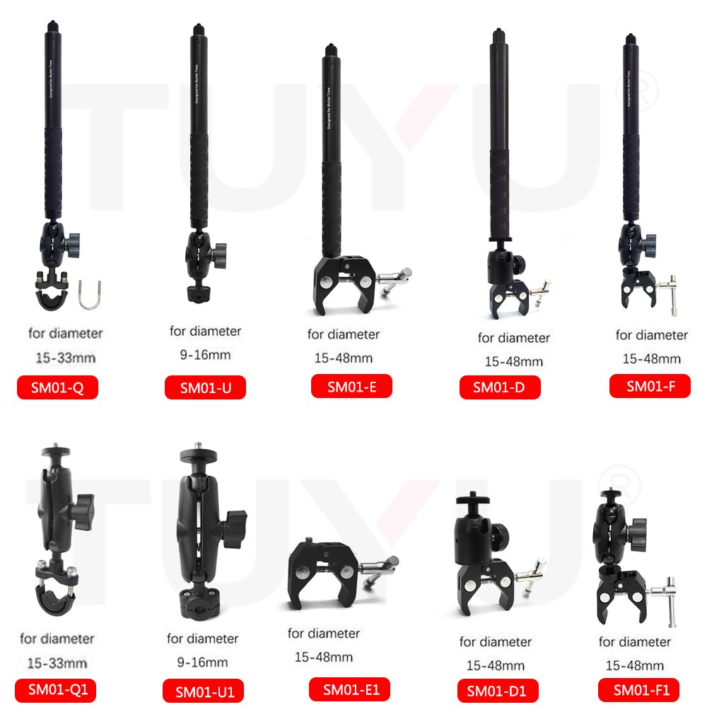 TUYU Motorrad Dritten Person Perspektive Lenker Halterung für GoPro DJI Insta360 Ein R X2 Unsichtbare Selfie Stick Zubehör
