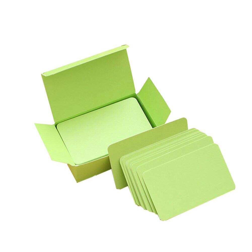 100 tarjetas de memoria en blanco Grafiti de manualidades tarjetas de palabras neto pequeño Bloc de notas memorándum Nota tarjetas de palabras en blanco: Green