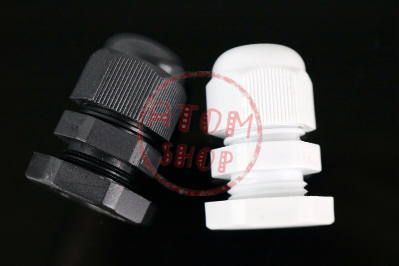 Pg7 kabel forskruning stik vandtæt nylon plast til 3-6.5mm kabel med gummiring 10 stk fri