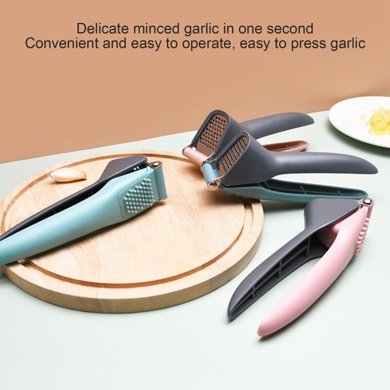 Garlic Press Crusher Kitchen Cooking Vegetables Ginger Squeezer Masher Handheld Ginger Mincer Tools Easy to Clean