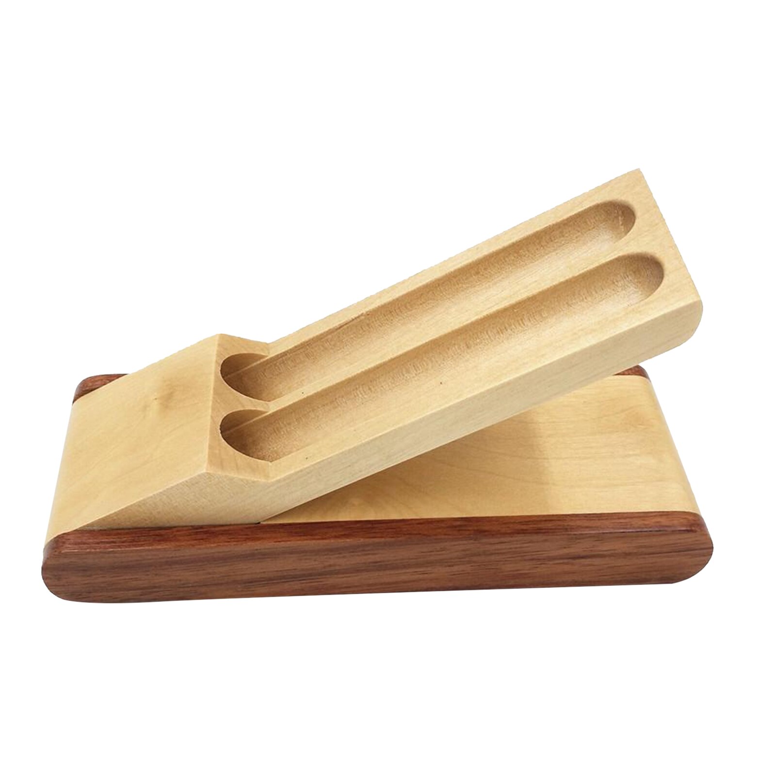 Antique Wooden Double Pen Handcrafted Pen Box Writing Case Pen Holder