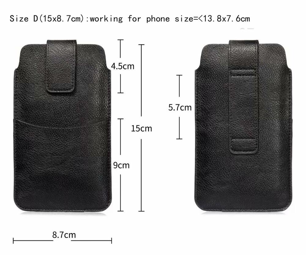 Pu Riem Mobiele Telefoon Case Pouch Voor Htc U12 Leven/U11 Ogen/U11 Plus/U Ultra, desire 12 Plus/12S, Een X10,Desire 10 Levensstijl: SizeD Black15x8.7cm