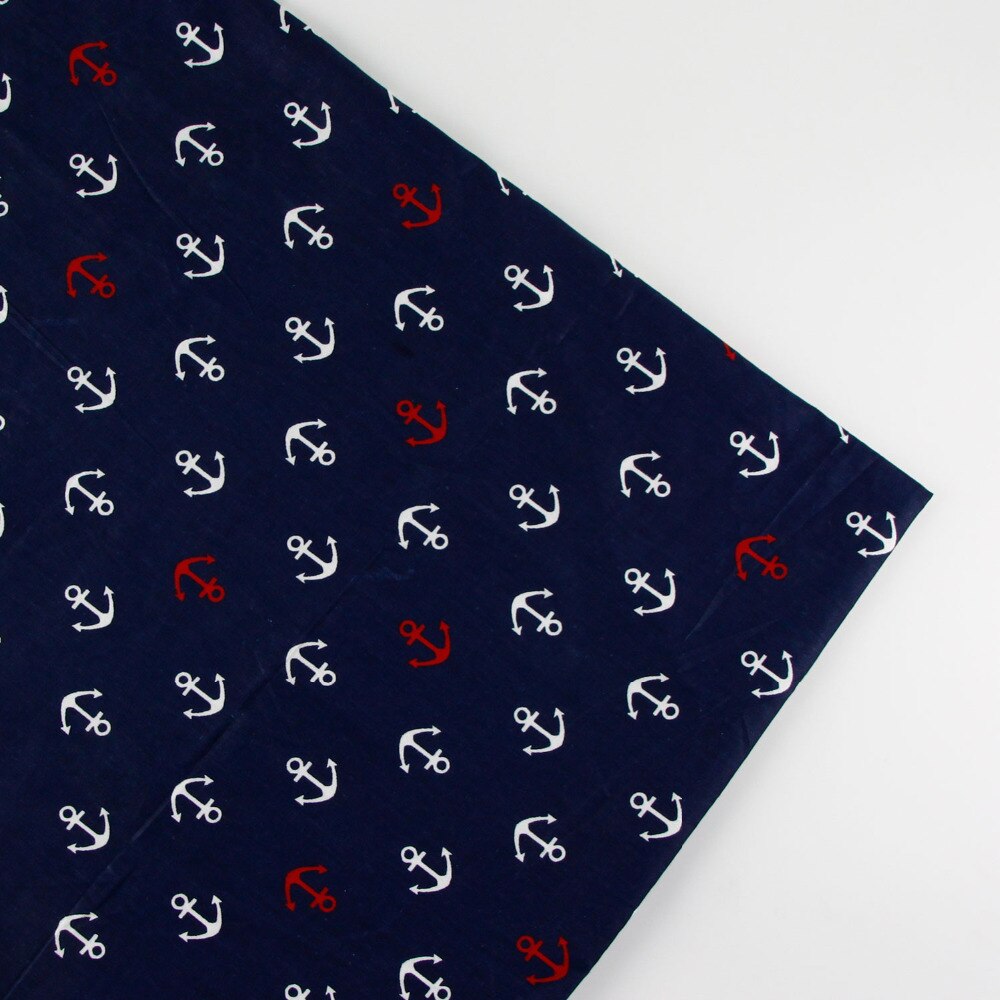 Ropa de cama de 160cm x 50cm con estampado marinero y azul marino, tela de algodón estampada, manualidades DIY, Sábana hecha a mano, tela para colcha