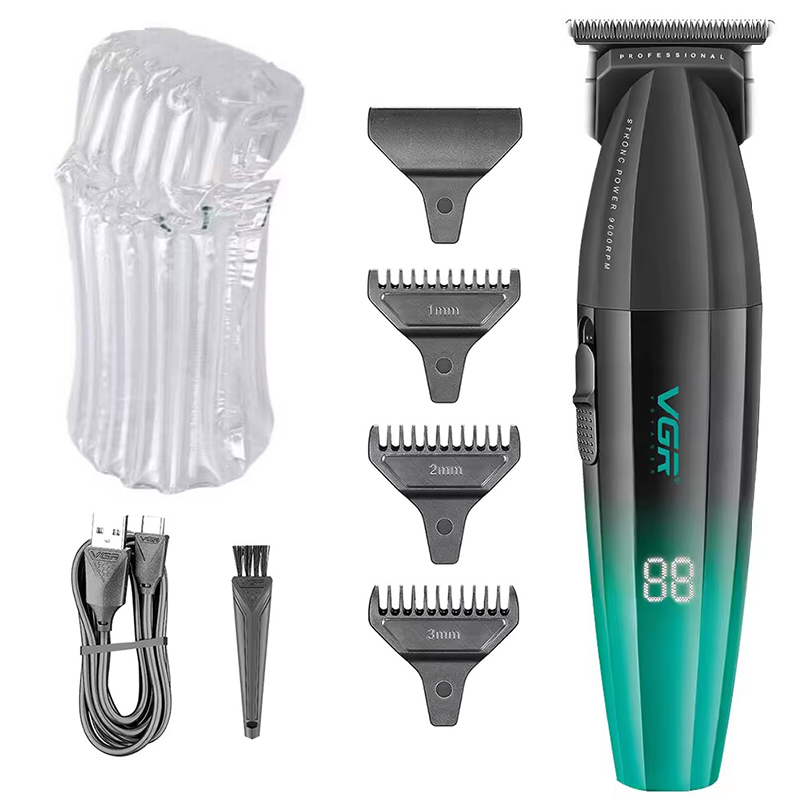 Original VGR 0mm Null Metall Elektrische Haar Bart Trimmer Für Männer Körper Gesicht Elektrische Haarschneidemaschine Haar Schneiden Wiederaufladbare: Grün