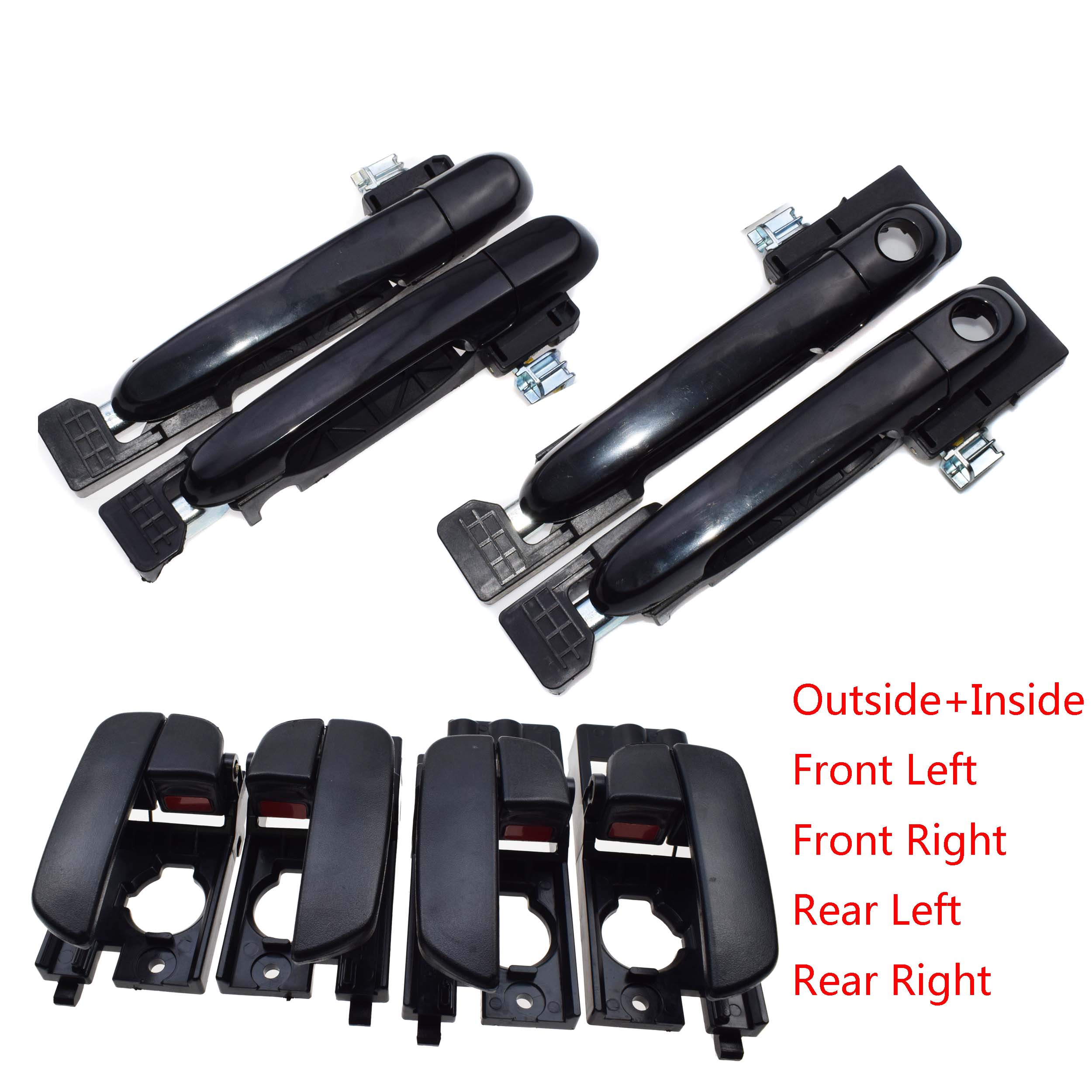 Manija de puerta interior y externa, Kit de manija de puerta interior trasero izquierdo delantero derecho para Hyundai Accent 1.6L 2006 2007