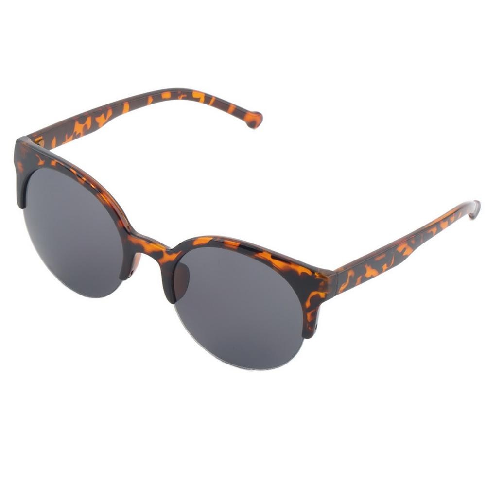 Modieuze Unisex Classic Ronde Vorm Cirkel Frame Semi-Randloze Zonnebril Eyewear Outdoor Mannen Vrouwen Zonnebril Unieke: Black