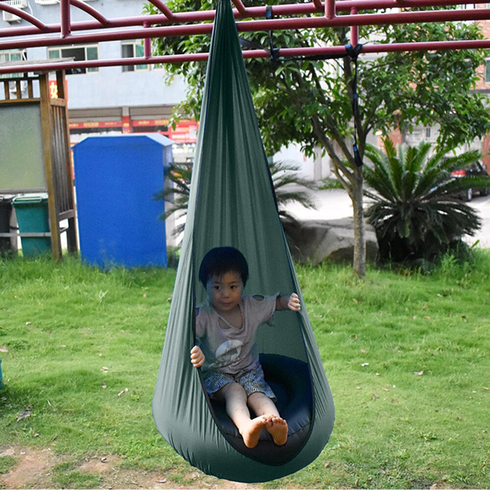 Kinderen Stoel Draagbare Parachute Doek Swing Bed Innovatieve Indoor Binnenplaats Stoel Met Luchtkussen Hangmat Stoel Swing Pods