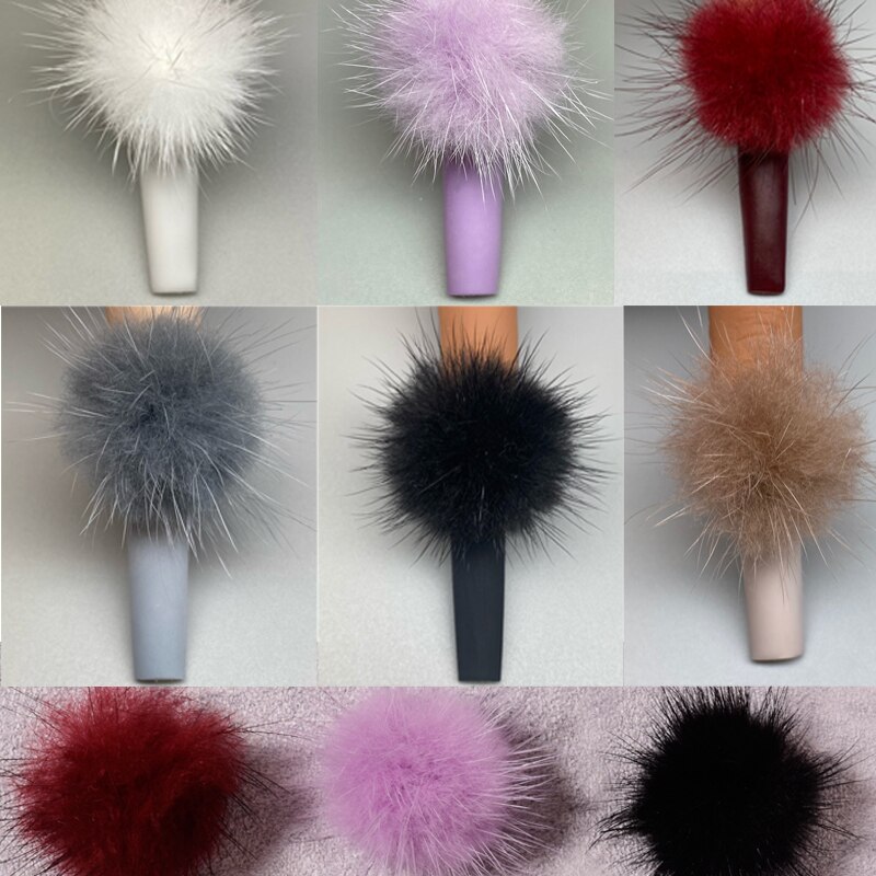 Pompon magnétique 5 pièces, breloques à ongles, boule en peluche, décoration Nail Art, accessoires d&#39;ongles détachables et réutilisables, Kit d&#39;ongles en fourrure Kawaii